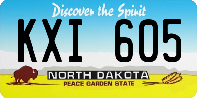 ND license plate KXI605