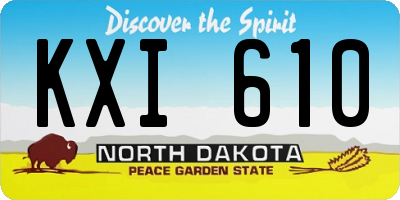 ND license plate KXI610