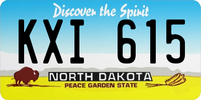 ND license plate KXI615