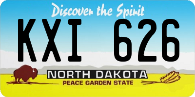 ND license plate KXI626