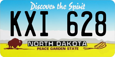 ND license plate KXI628