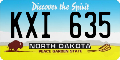 ND license plate KXI635