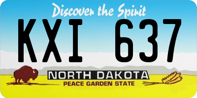 ND license plate KXI637