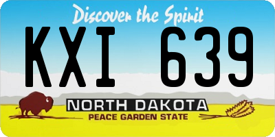ND license plate KXI639