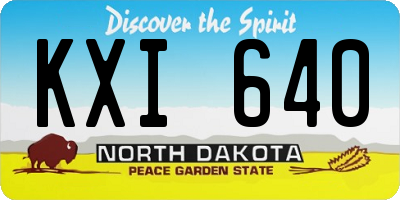 ND license plate KXI640
