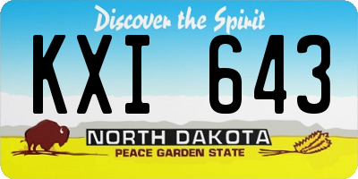 ND license plate KXI643
