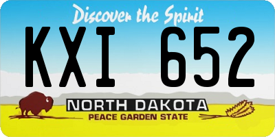 ND license plate KXI652