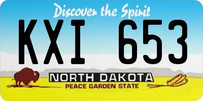 ND license plate KXI653