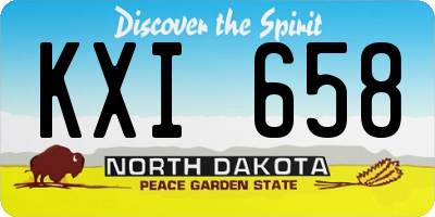 ND license plate KXI658