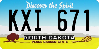 ND license plate KXI671