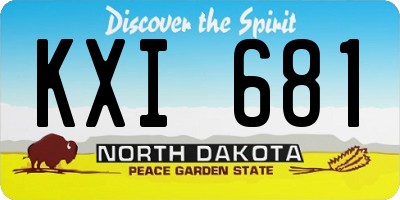 ND license plate KXI681