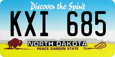 ND license plate KXI685