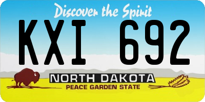 ND license plate KXI692