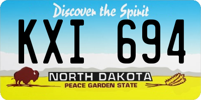 ND license plate KXI694