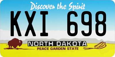 ND license plate KXI698