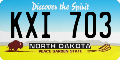 ND license plate KXI703