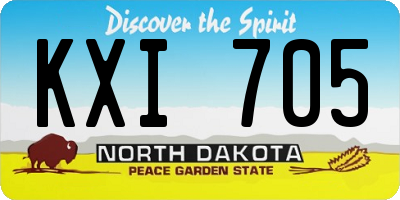 ND license plate KXI705