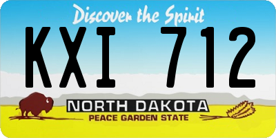 ND license plate KXI712