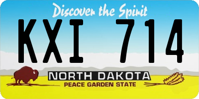 ND license plate KXI714