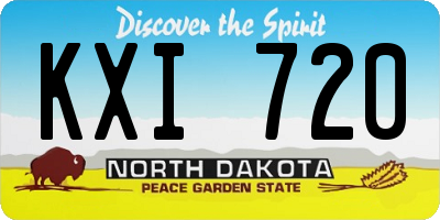 ND license plate KXI720