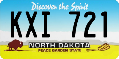 ND license plate KXI721