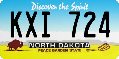 ND license plate KXI724
