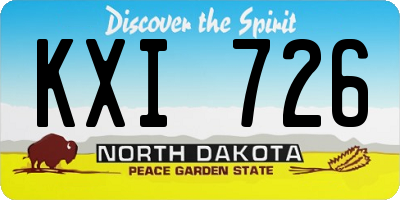 ND license plate KXI726