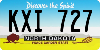 ND license plate KXI727