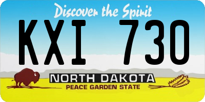 ND license plate KXI730