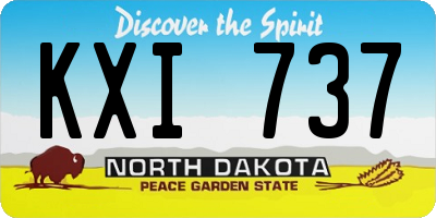 ND license plate KXI737