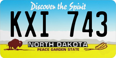 ND license plate KXI743