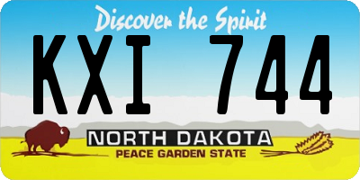 ND license plate KXI744