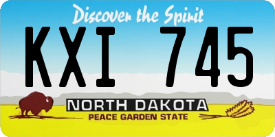 ND license plate KXI745