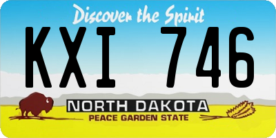 ND license plate KXI746