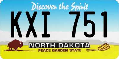 ND license plate KXI751