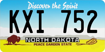 ND license plate KXI752