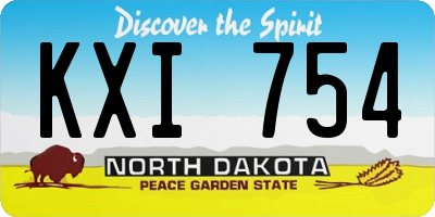 ND license plate KXI754