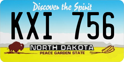 ND license plate KXI756
