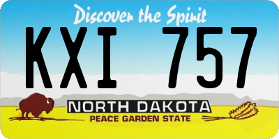 ND license plate KXI757