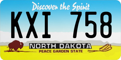 ND license plate KXI758