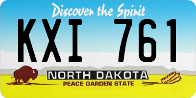ND license plate KXI761