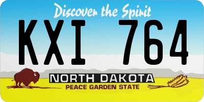 ND license plate KXI764