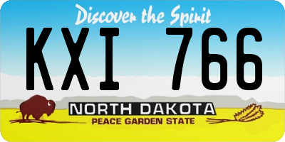 ND license plate KXI766