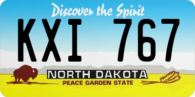 ND license plate KXI767