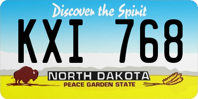 ND license plate KXI768
