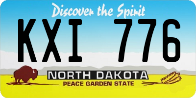 ND license plate KXI776