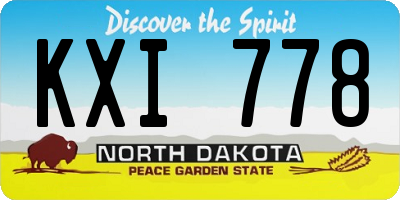 ND license plate KXI778