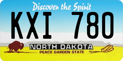 ND license plate KXI780