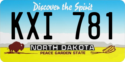 ND license plate KXI781