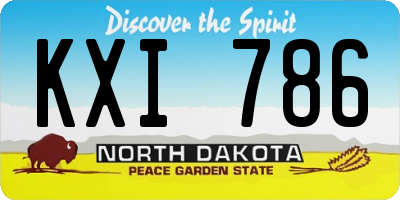 ND license plate KXI786